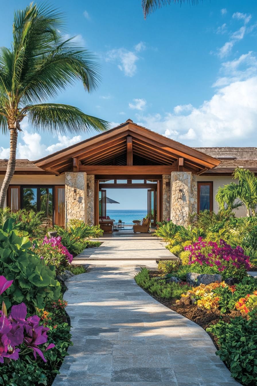 cay trong resort ven bien